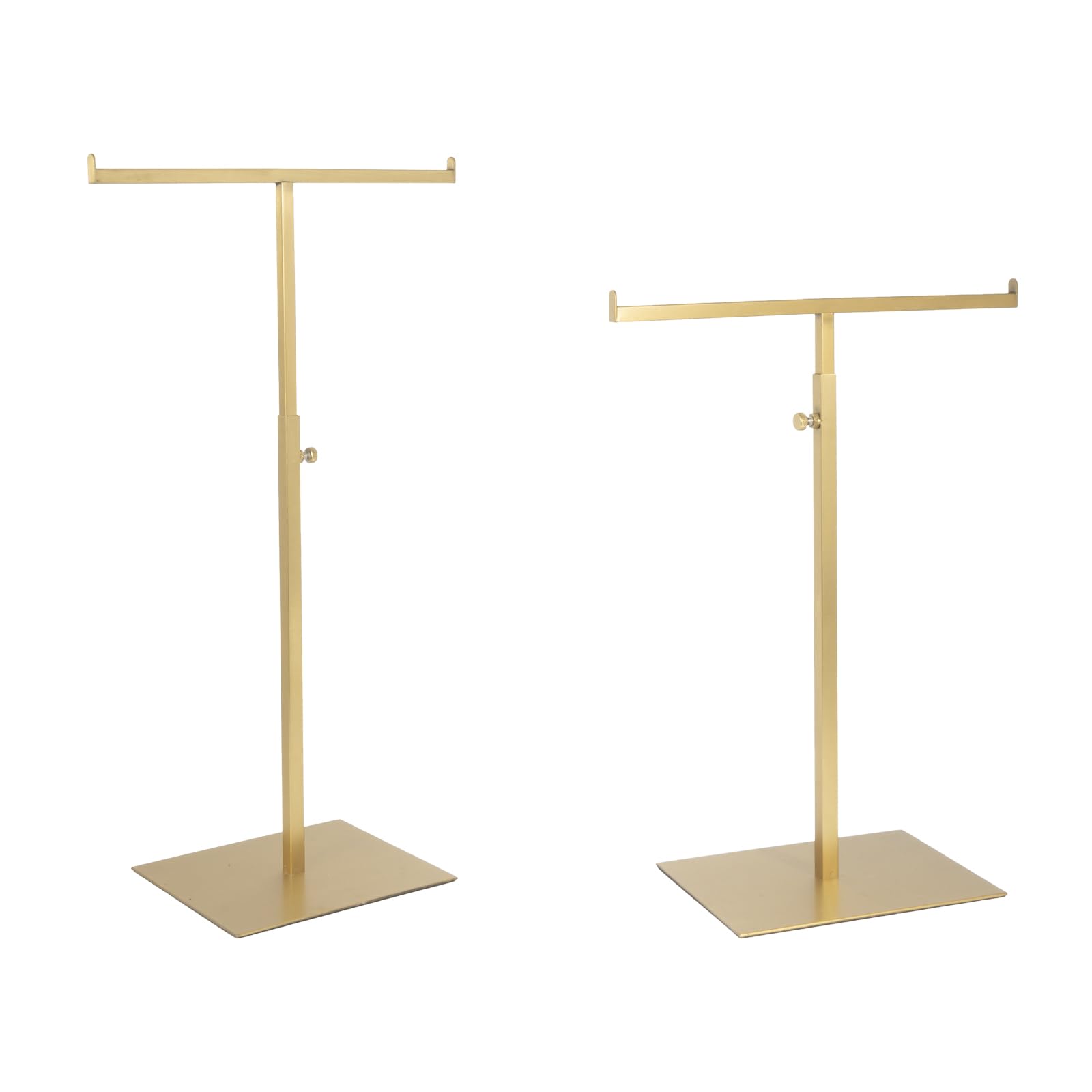 Purse Display Stand Jewelry Towers 2 Packs Stainless Steel Bag Stand Tabletop Adjustable Height Double Hook Hanging Jewelry Stands for Necklaces Organizer Home Store Boutique (Anti-fingerprint)