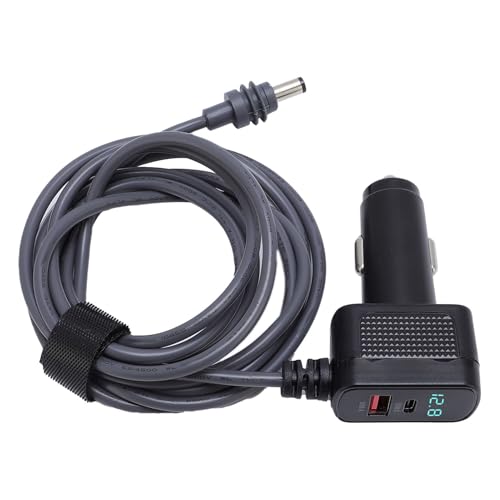 Cargador de coche dual ZJchao con cable USB C de 5 metros y pantalla digital para tabletas