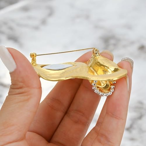 Image of Gold Half Face Brooch Pin for Women Men Lapel Brooches Suits Figure Face Mask Vintage Minimalist Metal Women's Exaggerated Half Alloy Fashion Coat Accessory Clothing Jewelry