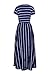 HOTAPEI Womens Formal Short Sleeve Maxi Dress Summer Casual Loose Long Striped Fashin 2023 Wedding Guest Dresses for Women with Pocket Navy Bue Small