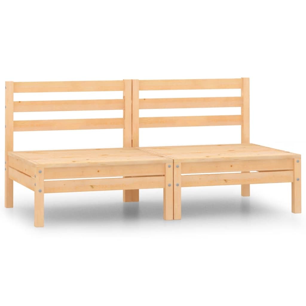 Modular Middle Sofa Solid Pinewood Outdoor Furniture for Terrace Patio Balcony Weather-Resistant Durable Comfortable Seating Easy Assembly Modern Design