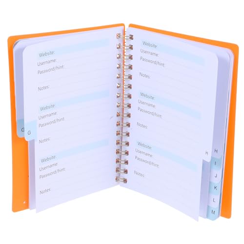 EXAOMBLE スパイラルパスワード管理ノート パスワードオーガナイザー メモ帳 使いやすい滑らか用紙 人用または贈答用 インターネットア記録