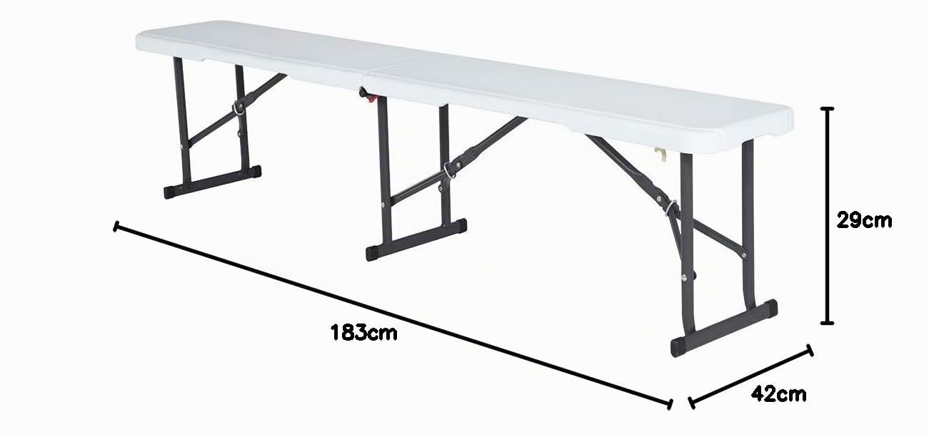 Lifetime Banc Pliable Blanc Granite 182,8 x 29,2 x 42,1 cm 80305