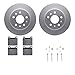 Dynamic Friction Company Rear Geospec Brake Rotors with 5000 Euro Ceramic Brake Pads includes Hardware 4612-63003