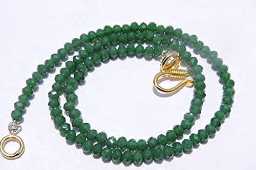 Perles rondelles émeraude quartz 3.5mm pour création de bijoux DIY de 14 pouces