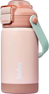 Buba copo térmico parede dupla com bico e canudo blush