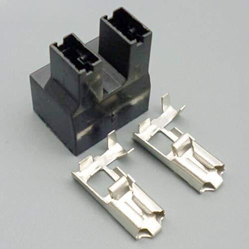 5/30 /100 Sets 6.3mm H7 2p Bend Angle Bulb Socket Female Plastic Holder Connector +terminals - (Color Name: 100set)