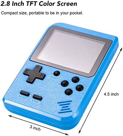 Handheld Video Game Console with 400 Retro Classical FC Game for Boy Girl, 2.8 Inch, Rechargeable Battery, Birthday Present for Kids