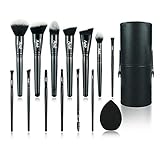 Ané Beauty – 12-teiliges professionelle Make-up-Pinsel-Set + praktischer Kosmetikkoffer aus Kunstleder zur Aufbewahrung