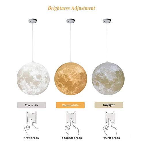Lámpara de techo de luna 3D regulable con control multicolor para salón y dormitorio moderno 3