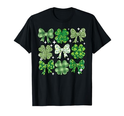 St Patricks Day Bow Coquette Saint Paddys Girls Kids Women T-Shirt