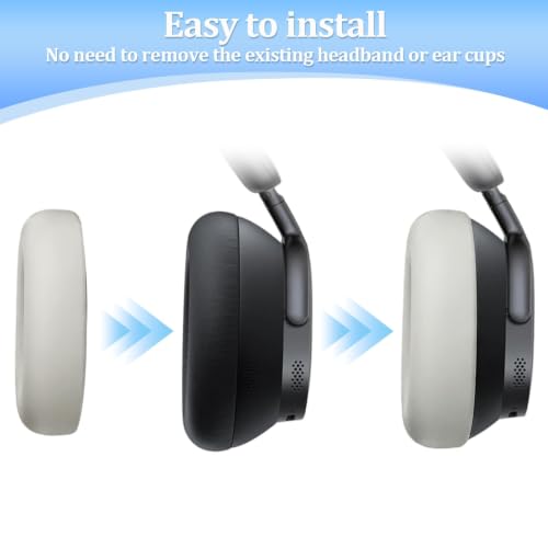 Cubiertas de sudor de silicona para auriculares Baseus Inspire XH1, protector de almohadillas lavable amigable con la piel, funda de cojín de oreja suave (blanco) miniatura 6