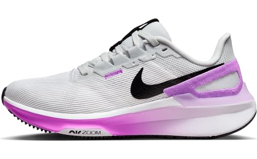 Nike Damen Air Zoom Structure 25 Straßen-Laufschuh, White/Black-Pure Platinum-Fuch, 38 EU