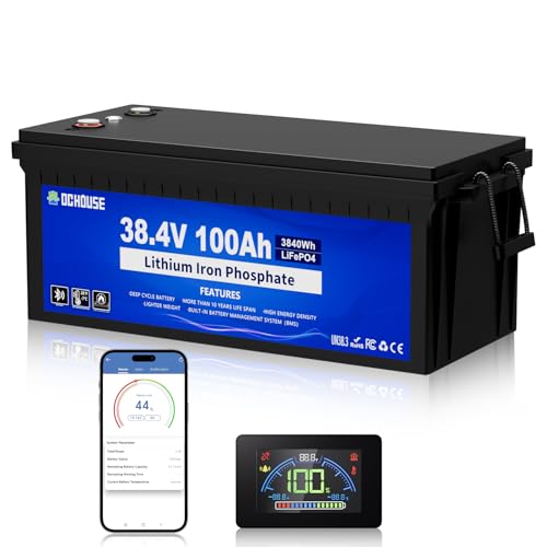DC HOUSE 36V 100AH Golf Cart Lithium Battery, One Touch Switch,...