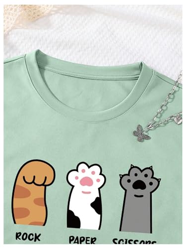 SOLY HUX Girl's Graphic Tees Cute Cartoon Print T Shirts Crew Neck Short Sleeve Summer Tops4