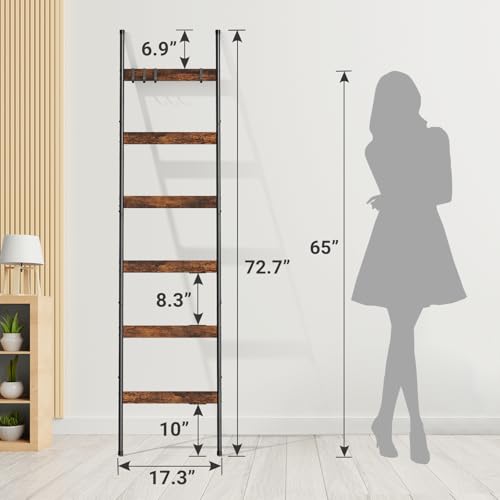 Échelle de couverture en bois marron rustique ELYKEN, support de maison