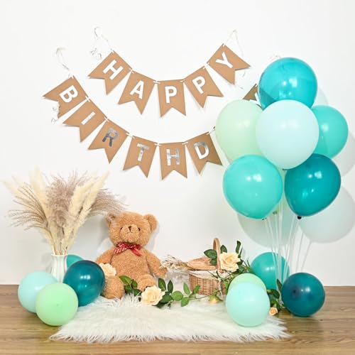 Image of Teal Blue Balloon, 60PCS Turquoise Blue Peacock Balloons