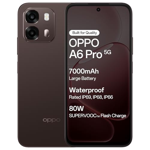 Image of Oppo A6 Pro 5G (Brown, 8GB RAM, 128GB Storage) with No Cost EMI /Additional Exchange Offers