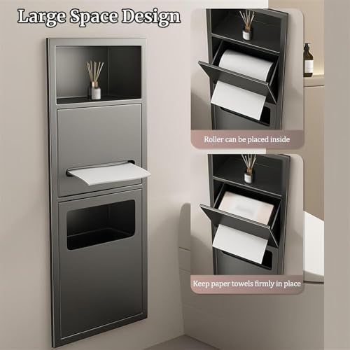 Organizador de baño con puerta extraíble mueble auxiliar de pared compacto 5