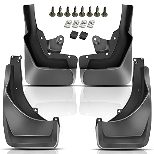 Image of YHTAUTO Set of 4 Mud Flaps Splash Guards Accessories Replacement for Mercedes-Benz GLE350 GLE450 GLE400 GLE500 GLE500e 2019 Sport Utility, with Running Board, Front and Rear LH RH, Black