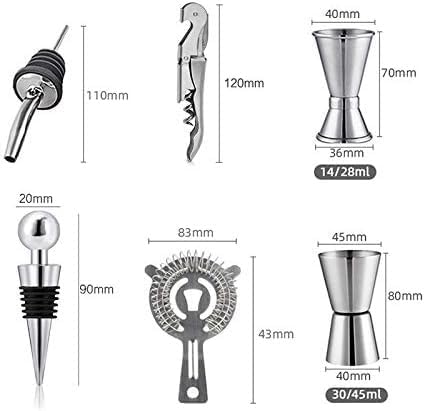 Miniatura 7 de Bartender's Kit 22PCS Coctelera Bar Set Principiante Barman Herramientas Kit Bartending Herramientas