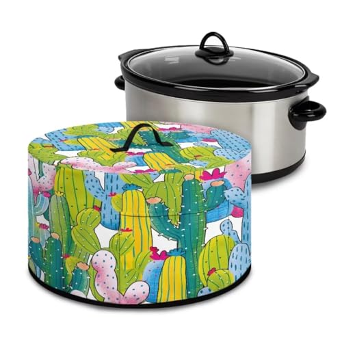 GOSTONG Appliance Dust Covers for Kitchen Slow Cooker Covers with Handle and Pocket Covers Appliances Decorations Kitchen Utensils, Cactus Green