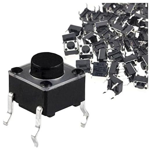 DAOKAI Miniatur-Mikro Schalter,4 Pin Tactile Drucktaster 6x6x5mm Momentaner taktiler Button Switch berühren Electronic Components,für Panel PCB(100 Stück)