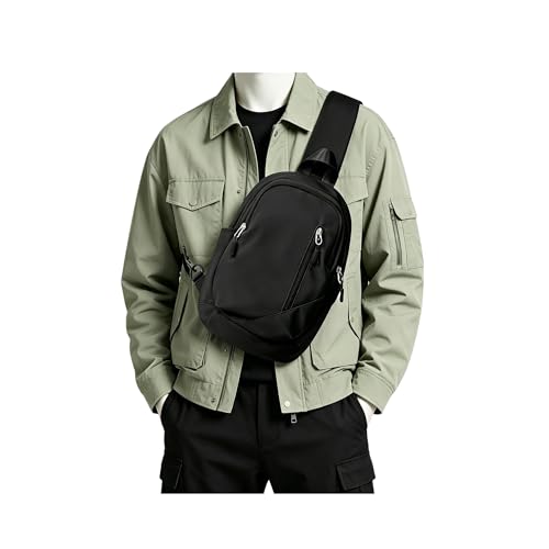 Image of Small Black Sling Crossbody Backpack Shoulder Bag for Men Women