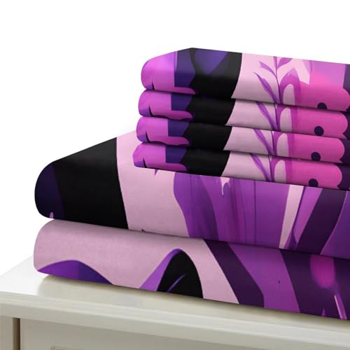 Housse de couette fleurs et panthère 3D lavable et facile à enfiler avec zip