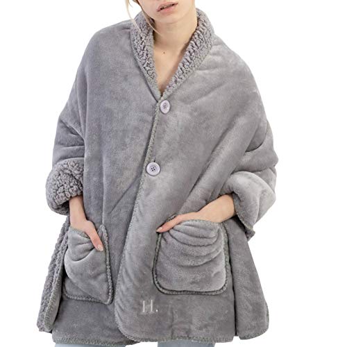 Happination Poncho Blanket for Girls and Women - No Sleeves - Cozy Warm