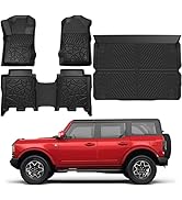 Yeekue Mats for Ford Bronco Accessories 4 Door 2023 2022 2021, Floor Mat Trunk Mat Set with Vel-c...