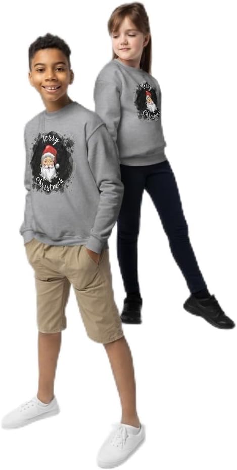 Youth crewneck sweatshirt Santa Claus in Gothic style, Merry Christmas! Holidays