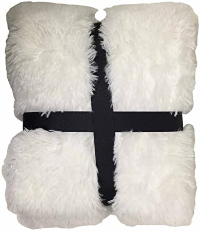 Faux Fur Throw Blanket 50" X 60" White