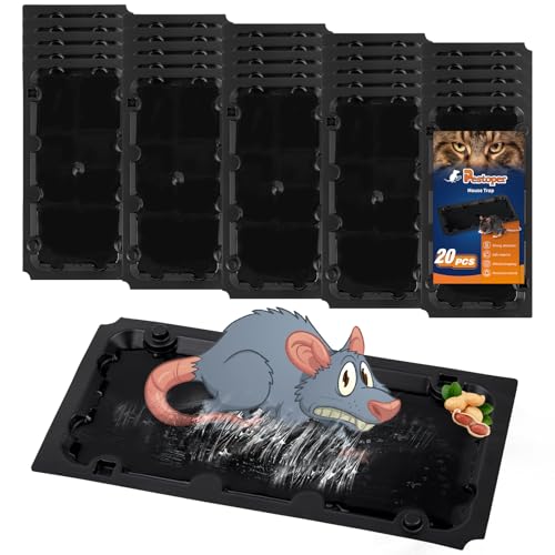 20 Piezas Trampas para Ratas, Almohadillas De Pegamento Antiratas De Trampa De Ratas, Placas Pegajosas Impermeables,Adecuados para El Garaje del Balcón del Dormitorio De La Cocina