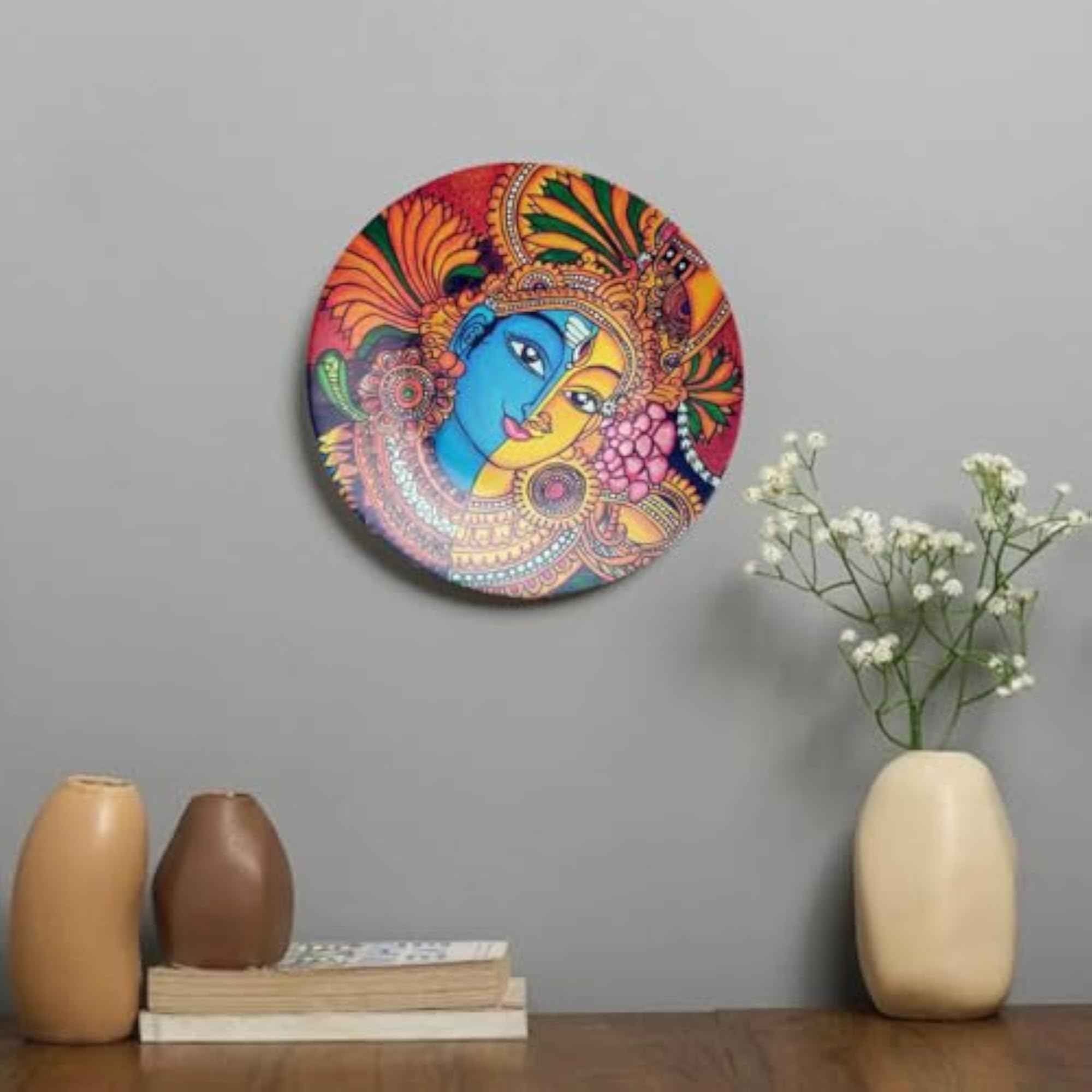 Ceramic Decorative Wall and Table Top Printed Plate with Stand