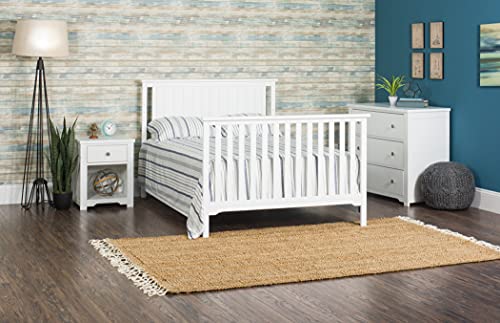 Child Craft Cottage Flat Top 4-In-1 Convertible Crib, Baby Crib Converts To Day Bed, Toddler Bed And Full Size Bed, 3 Adjustable Mattress Positions, Non-Toxic, Baby Safe Finish (Matte White) #TOP6