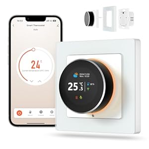 MIUCDA Smart Thermostat Wasser Fussbodenheizung WiFi Drehknopf Raumthermostat Digital Heizungsthermostat Kompatibel mit Alexa, Google Home