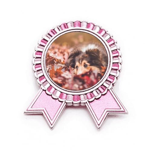 Broche rose pour chien avec photo l'accessoire des balades en ville