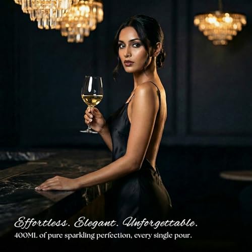 Image of Ash & Roh - Ideal for White or Red Wine Party, Whisky Wine, Clear Glass, 300 ml, Wine Glass (Pack of 6)