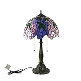  WANWEN Tiffany Style libellule Art maison décoration lampes de bureau 16 pouces Art jolie femme Base Vintage pastorale méditerranéenne teintée little surprise