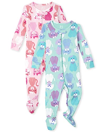 Image of The Children's Place Baby Girls' Owl Snug Fit Cotton One Piece Pajamas