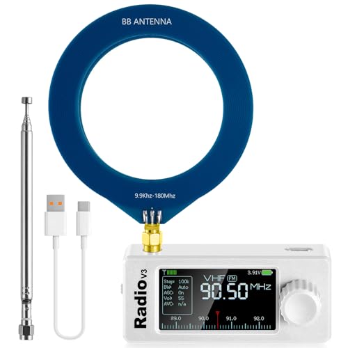 Récepteur SI4732 V3 portable AM/FM/SSB avec écran couleur IPS et batterie intégrée