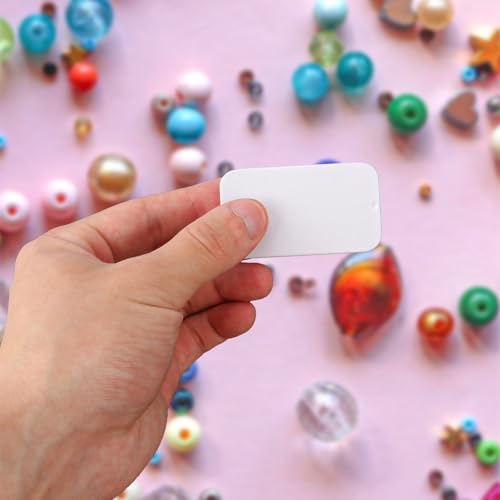 Image of 70 Pack White Slide Top Tin Containers, Mini Metal Tin Box with Slide Lid, Empty Lip Balm Containers for DIY Projects, Pills, Candies, Jewelry (2.36 x 1.34 x 0.43 Inch)