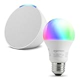 【セット買い】Echo Pop グレーシャーホワイト + Amazonベーシック スマートLED電球 (E26・60W形相当 800lm・調光・調色タイプ)