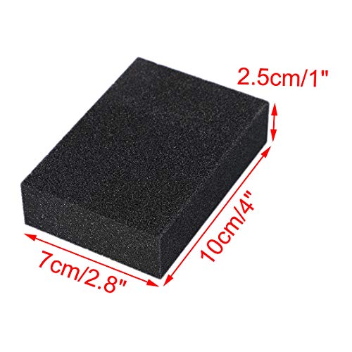 Image of uxcell 10pcs Scouring Pad Non-Scratch Scouring Sponge Scrub Pads 4 inch x 2.8 inch For Scouring Kitchen, Dishwashing, Black