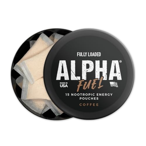 Image of Fully Loaded Alpha Fuel Nootropic Pouches (Coffee Fuel) - Nootropic Energy Pouches with Caffeine, Alpha GPC, Tyrosine, Taurine, Guarana and More