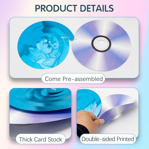 Image of 24PCS 90s Party Hanging Swirls Decorations - Retro CD Music Theme Party Ceiling Streamers for 1990s 2000s Y2k Birthday Party Decorations Supplies, 12 Designs