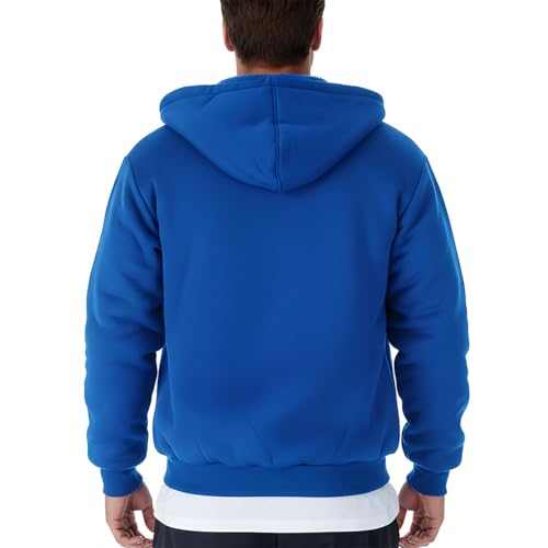 Image of MINANUO Zip Up Hoodie Men Warm Heavyweight Sherpa Lined Fleece Hoody Jacket Winter Coats