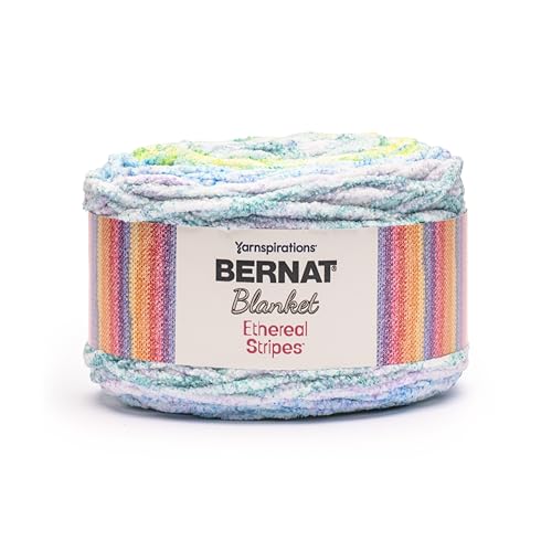 Image of Bernat Blanket Ethereal Stripes Parakeet Yarn - 2 Pack of 300g /10.5oz - 100% Polyester - #6 Super Bulky - 220 Yards - Knitting /Crochet