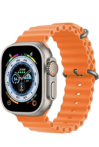 Image of IBS Ultra Seris 8 Smart Watch Men Two Watch NFC Door Unlock Smartwatch Bluetooth Call Wireless Charge Fitness Bracelet (Ultra T-800 Orange)